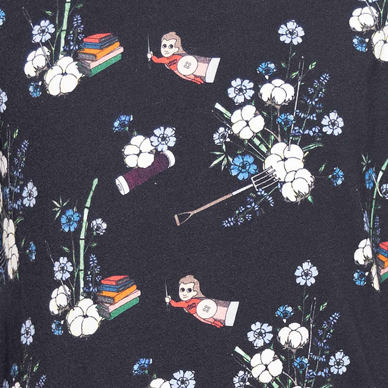 Schwarzes Jersey-Baby-Sweatshirt mit Blumendruck