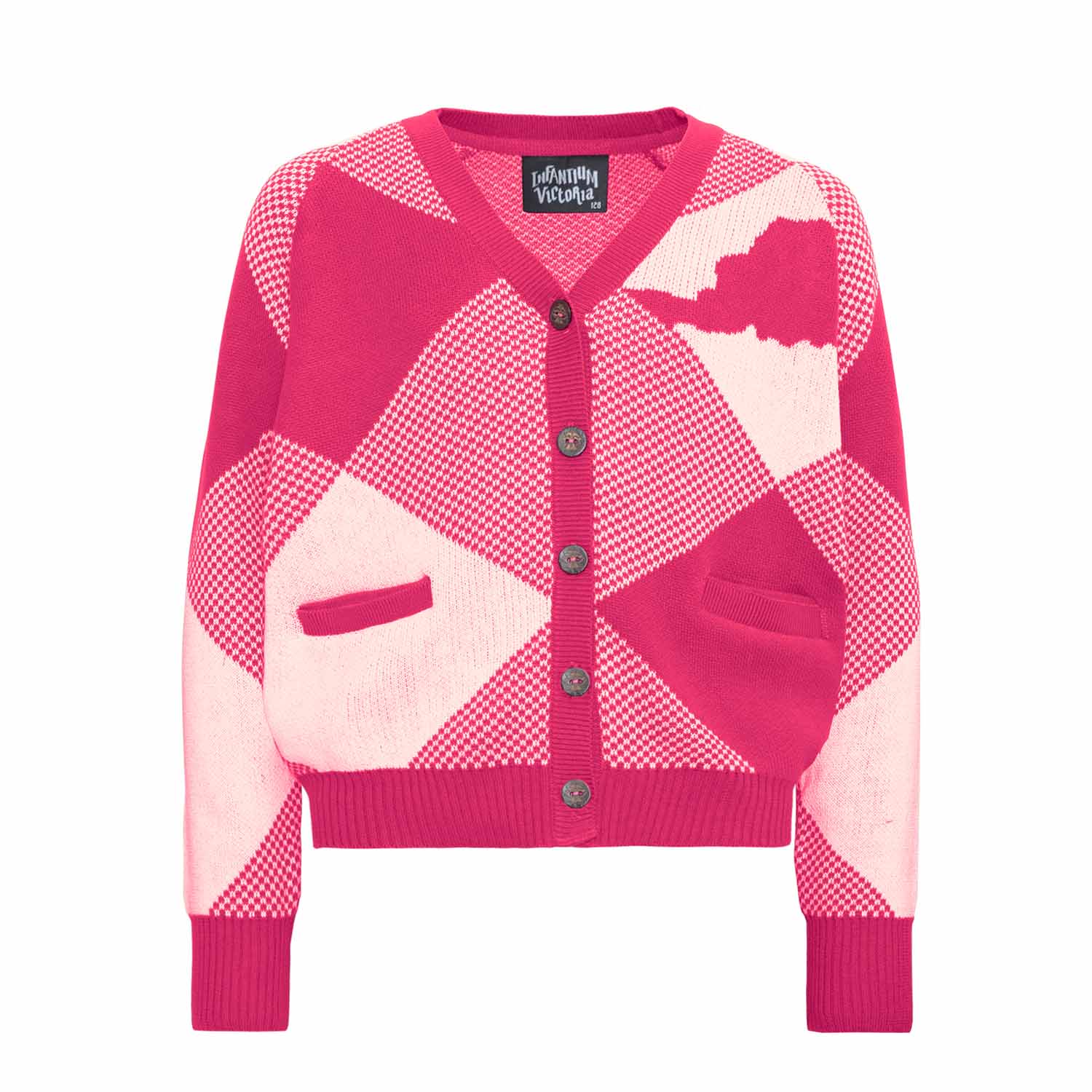 Kids Cardigan in Pink and White Sustainable Childrens Clothing
