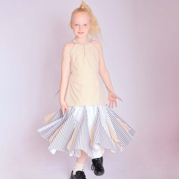 Zero Waste Striped Flower Girl Dress