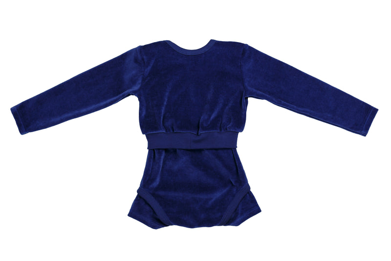Blauer Samt-Bodysuit 