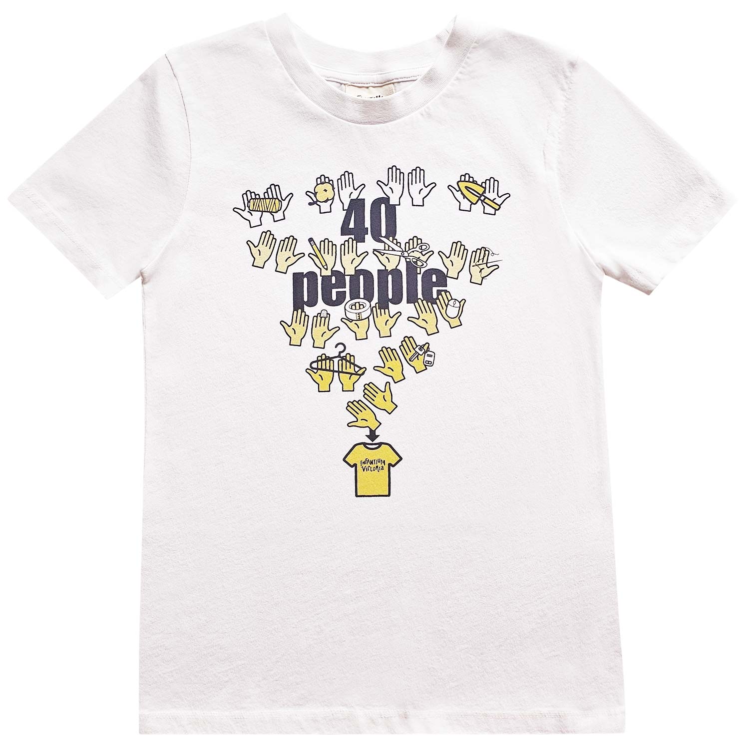 Infographics T-shirt with Printed Hands for Kids