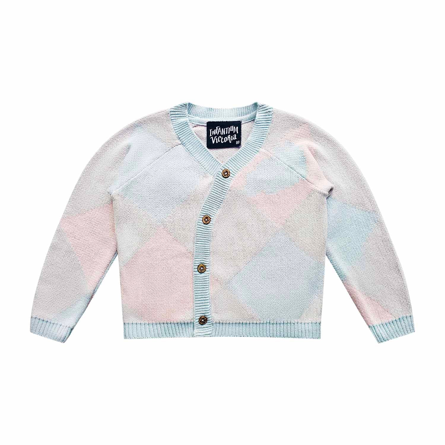 Baby Strickjacke in Babyblau und Rosa