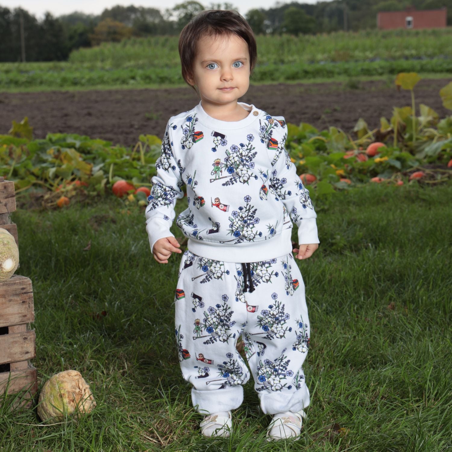 White Floral Baby Pants