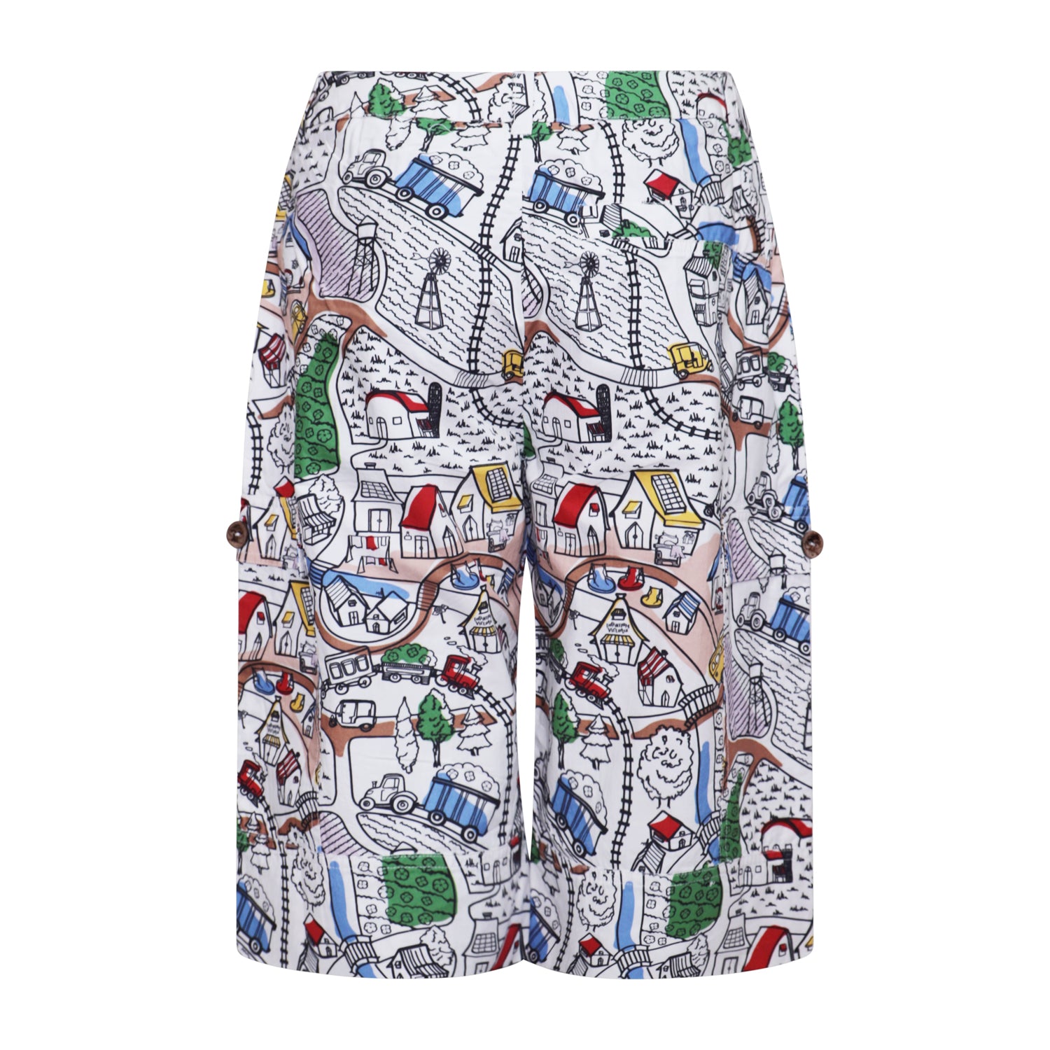 Jungen-Cargoshorts mit Village-Print