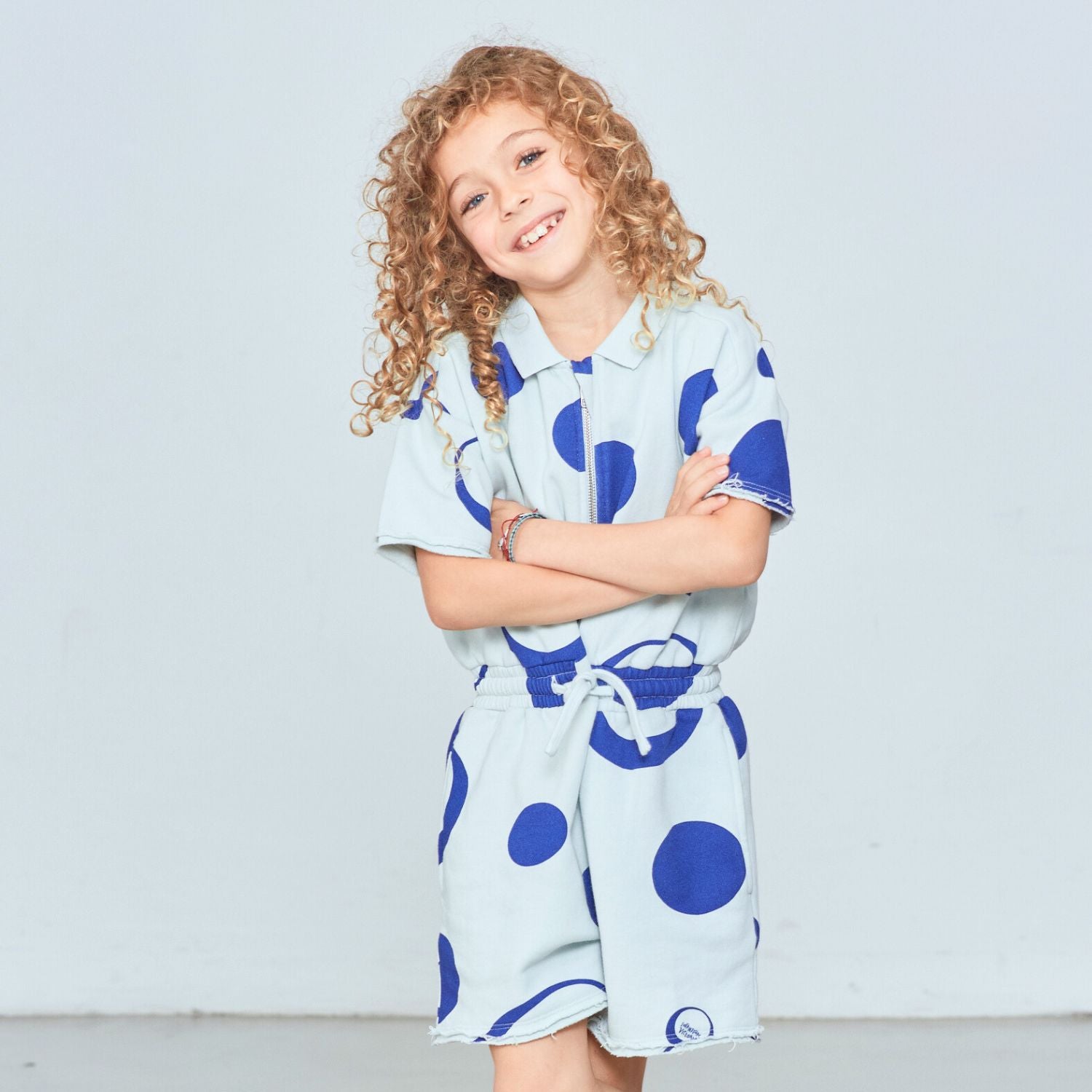 Blauwe jongens en meisjes jumpsuit