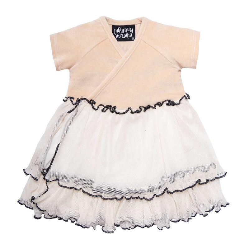 Baby Girl Tulle Dress in Beige