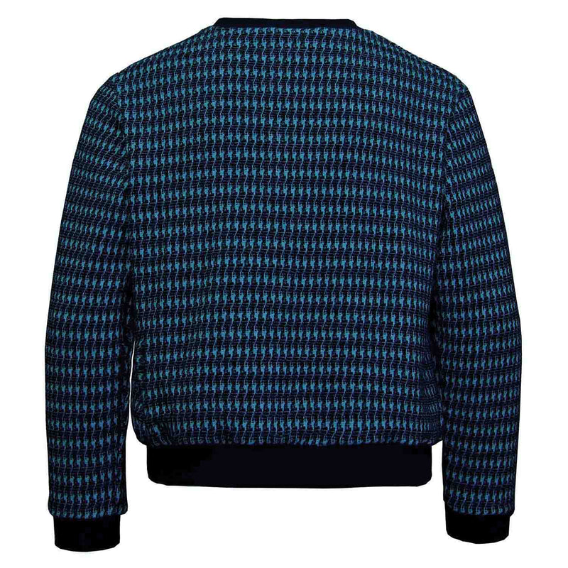 Pied-de-poule Black and Blue Cotton Sweatshirt