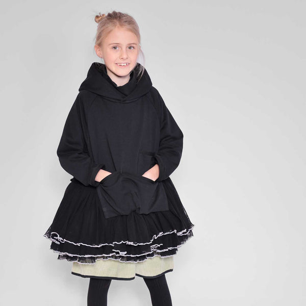 Schwarzer Designer-Hoodie für Kinder