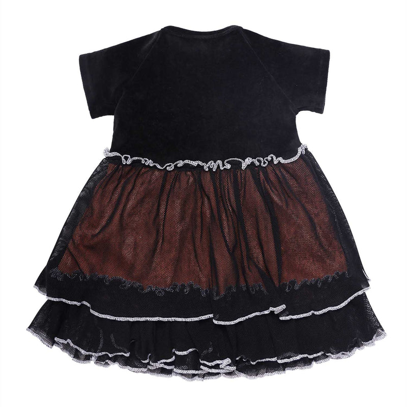 Baby Girl Velvet Dress in Black with Tulle