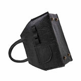 Schwarze Pinatex-Handtasche