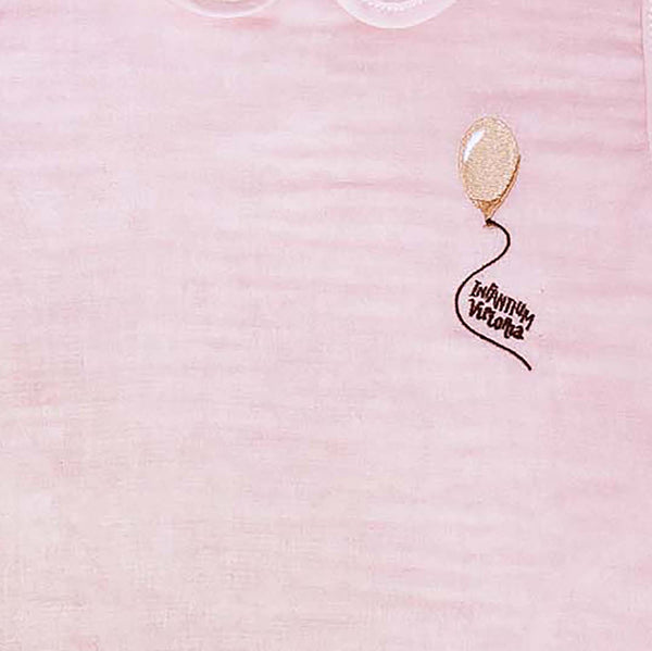 Rosa Baumwollkleid mit Stickerei für Babys
