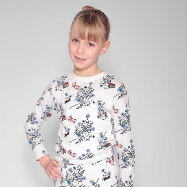 White Floral T-shirt for Kids