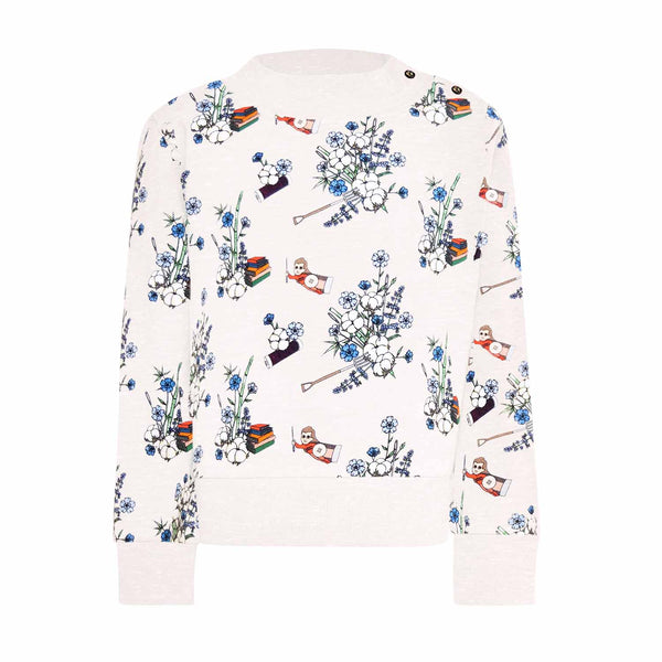 Weißes Kinder-Sweatshirt mit Blumenmuster