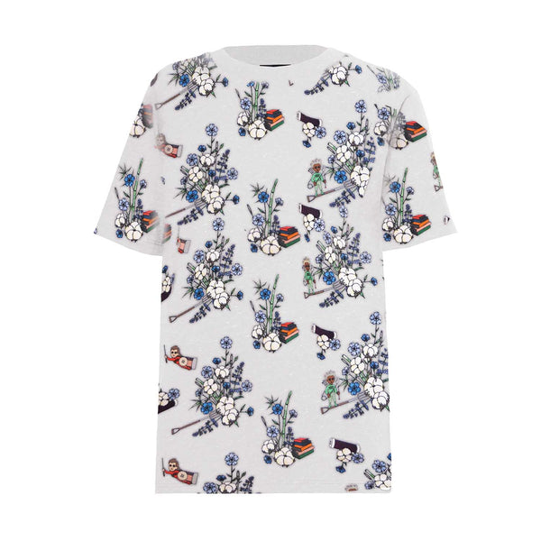 Weißes Blumen-T-Shirt für Jungen und Mädchen
