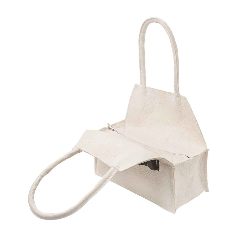 Weiße Pinatex-Handtasche
