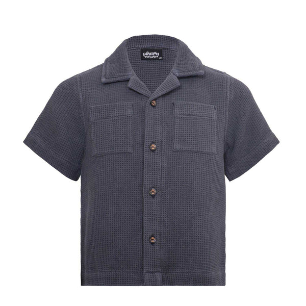 Grey Boys and Girls Button Up Shirt
