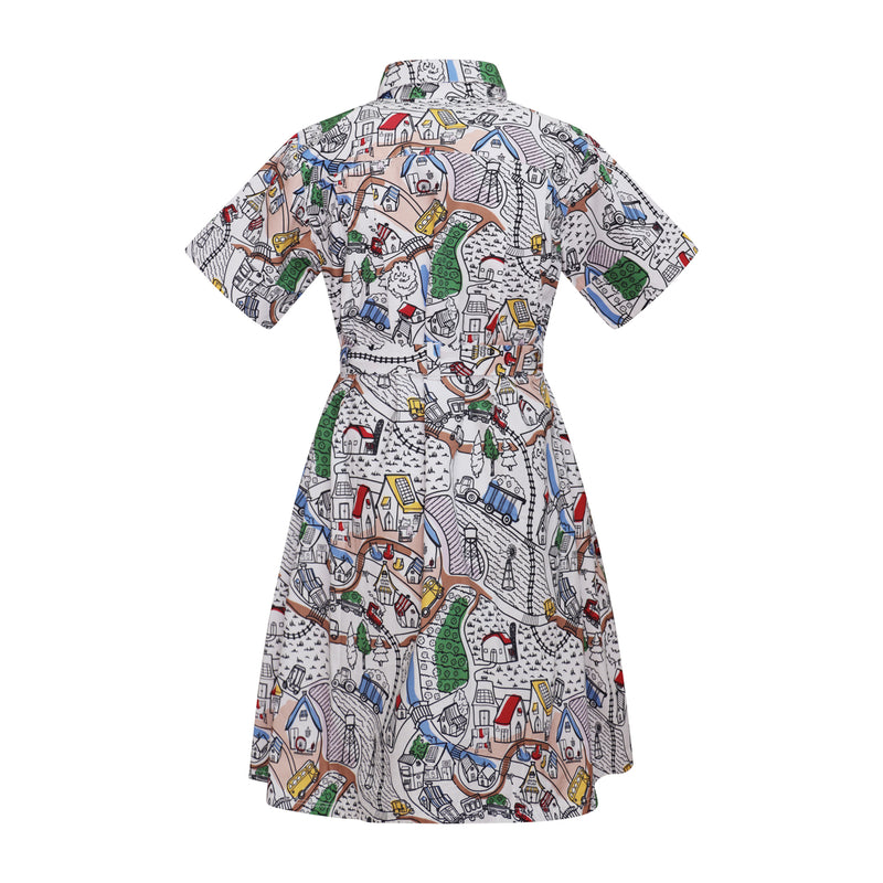 Sommerkleid für Mädchen mit Village-Print