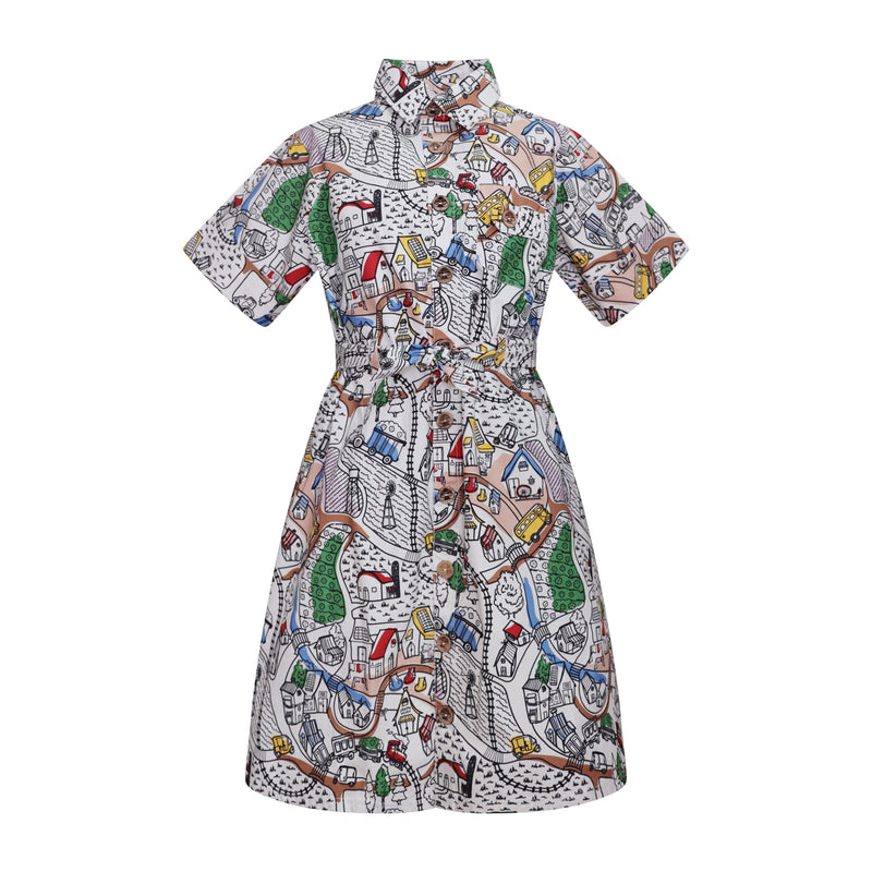 Sommerkleid für Mädchen mit Village-Print