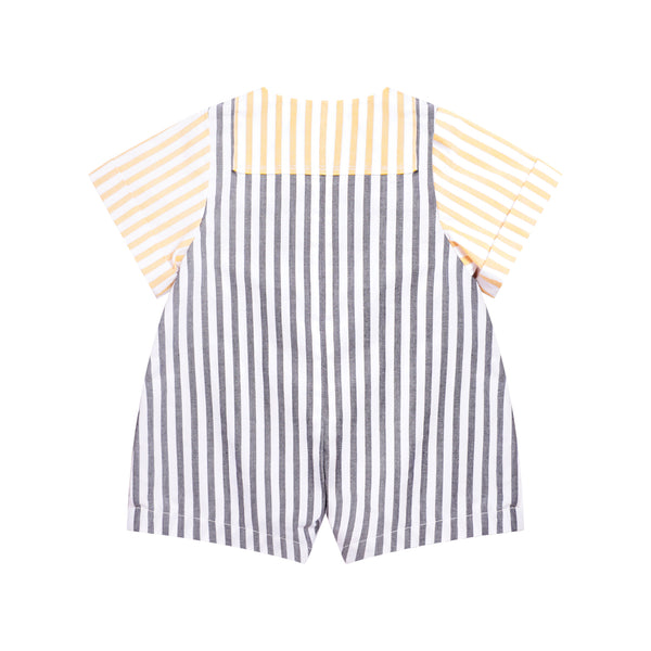 Yellow Blue Stripes Baby Suit