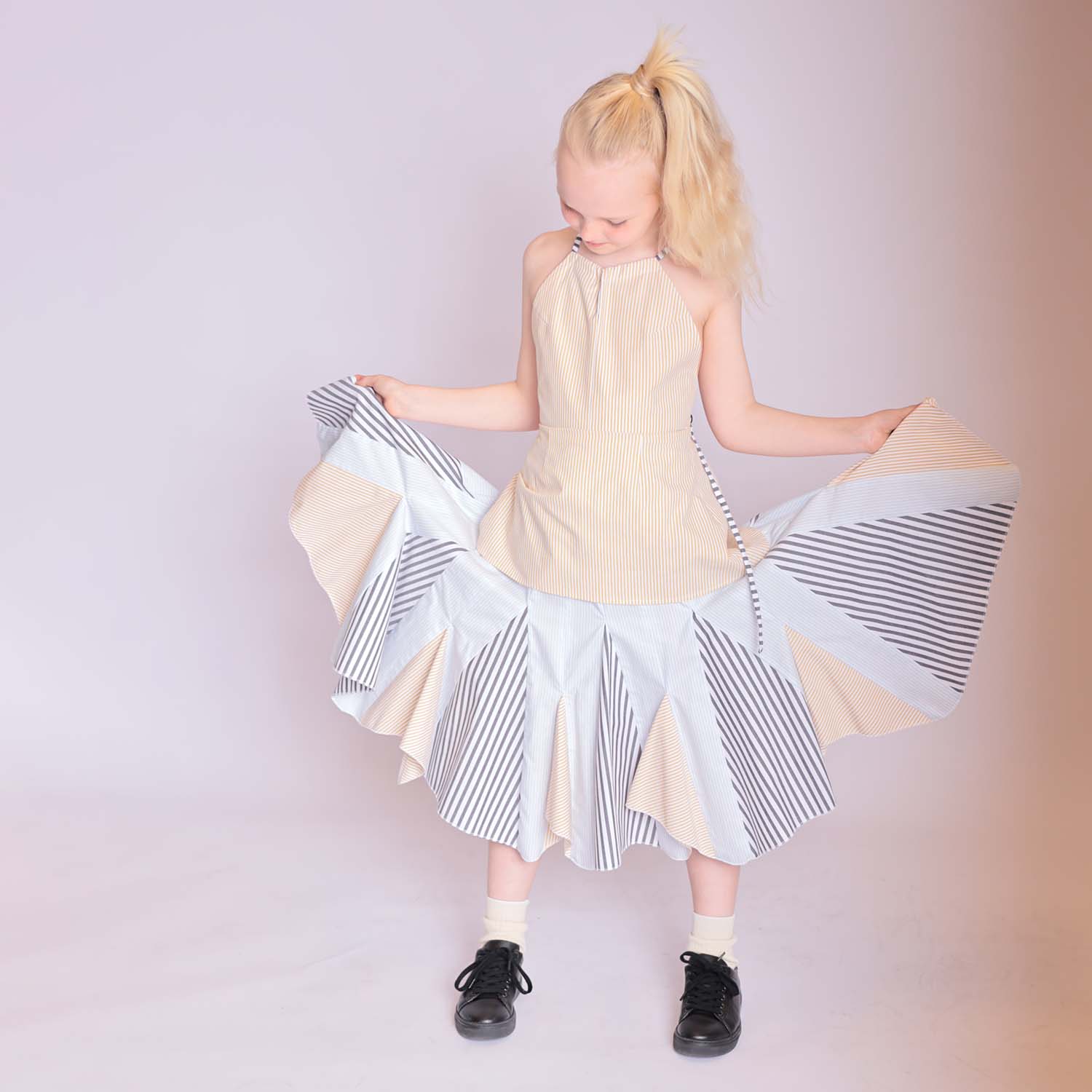 Zero Waste Striped Flower Girl Dress