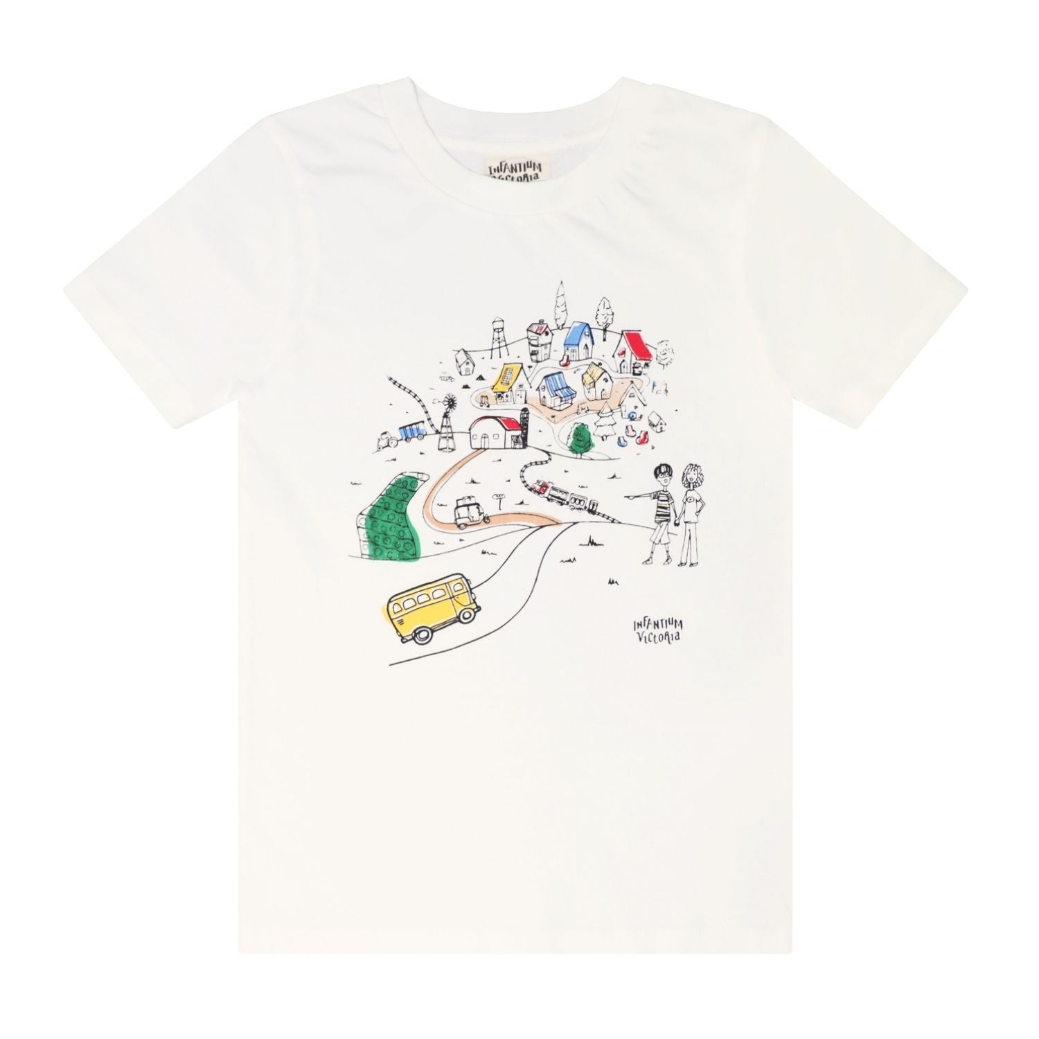 Infographics T-shirt met Village-print voor kinderen