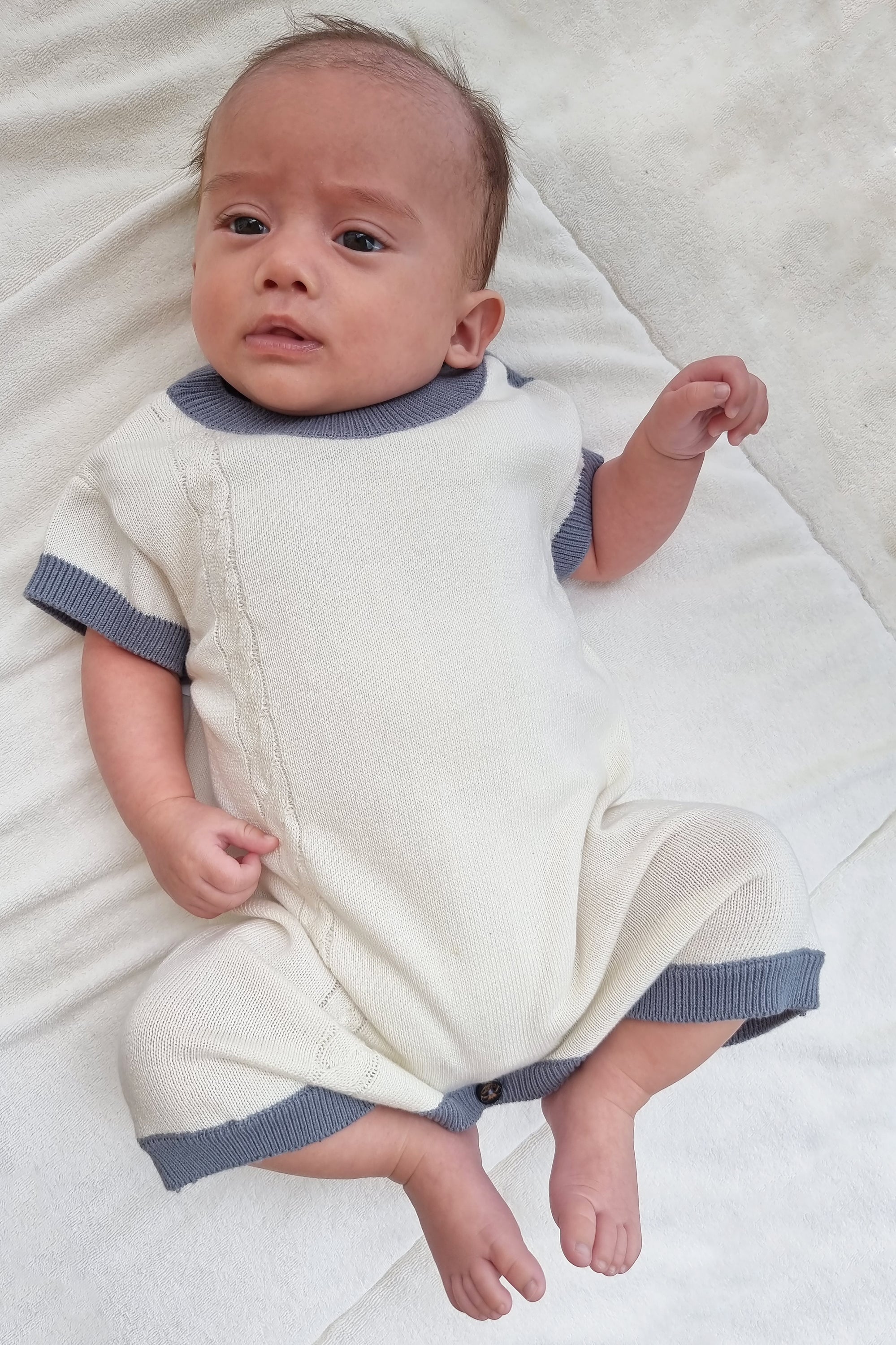 Organic Cotton Knitted Newborn Summer Romper