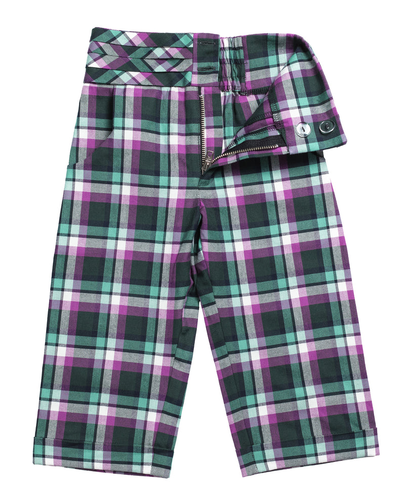 Tartan Pleated Belt Pants-Skirt-Infantium Victoria