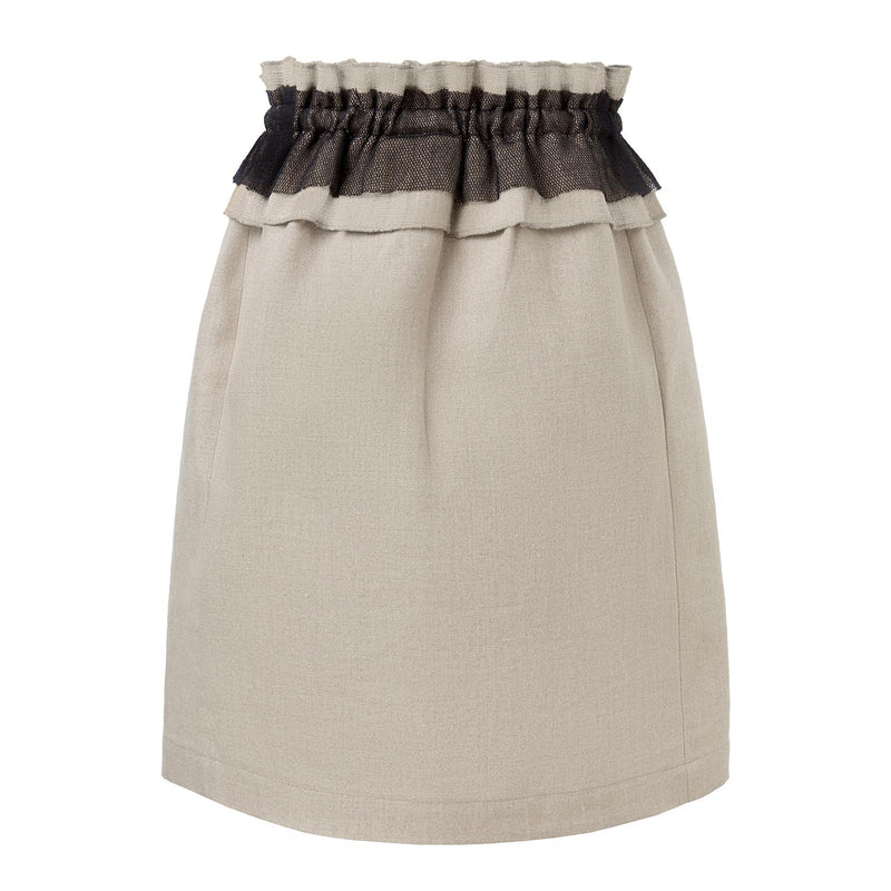 Linen Skirt with Ruffles