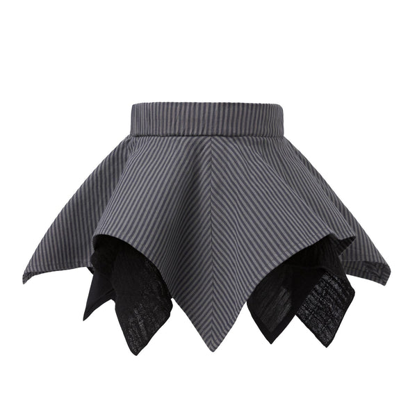 Handkerchief Skirt in Gray Stripes