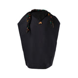 Black Handkerchief Dress with Embroidered Scarf