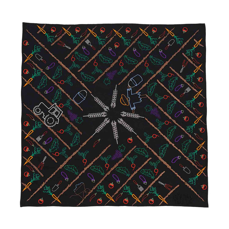 Black Bandana with Embroidery
