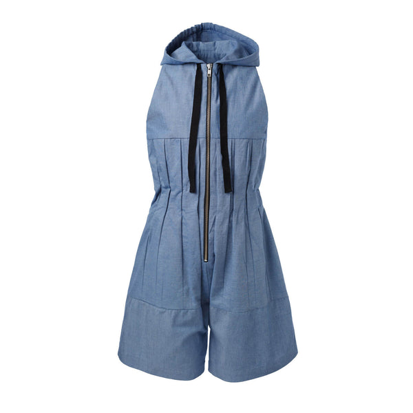 Blue Denim Overall with Hood
