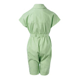 Green Cotton Overall with Asymmetric Front