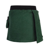 Green Velvet Skirt for Girls