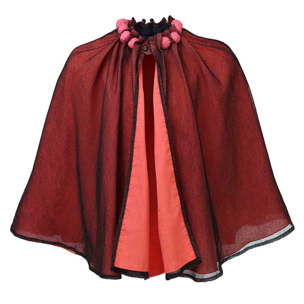 Cape with Cotton Beads and Mesh