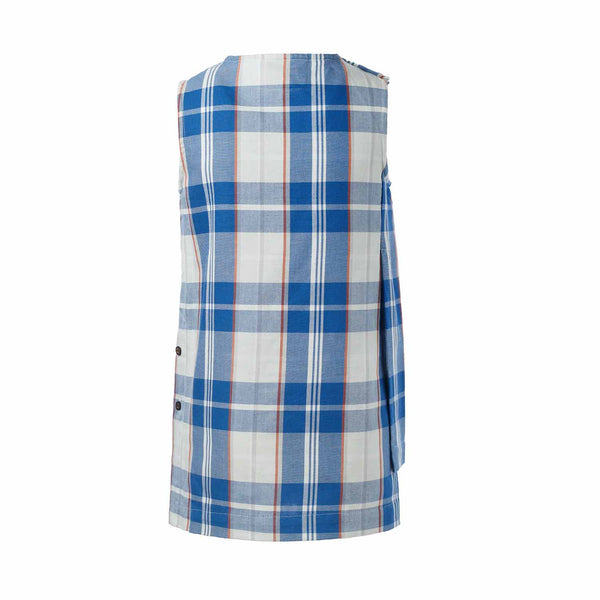 Blue and White Tartan Top For Boys and Girls
