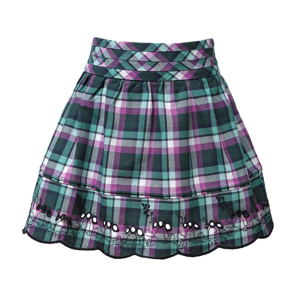 Tartan Mini Skirt with Pleated Belt
