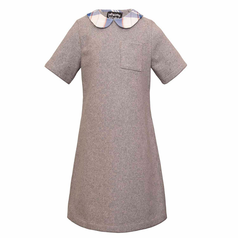 A-Linien-Kleid aus grauem Fleece