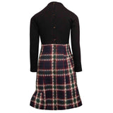 Black Dress with Tartan Skirt in Red & Green