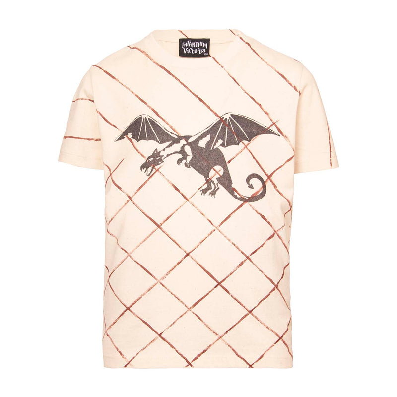 Handbemaltes Off-White T-Shirt mit Dragon Limited Edition