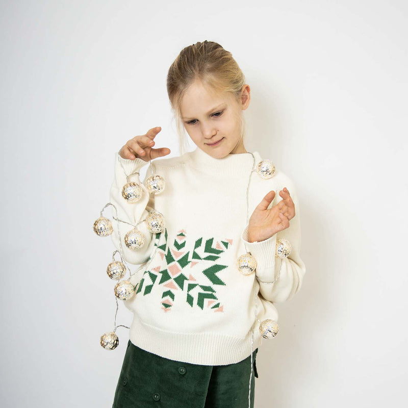 Weihnachtspullover aus Bio-Baumwolle Schneeflocke