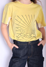 Artisanal Girls and Boys T-Shirt naturally dyed Turmeric with Hand Print