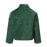 Padded Green Velvet Jacket