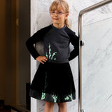 Jersey Skirt with Tulle and Marine Applications