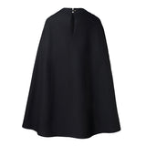 Schwarzes Cape-Kleid mit Handkittel 