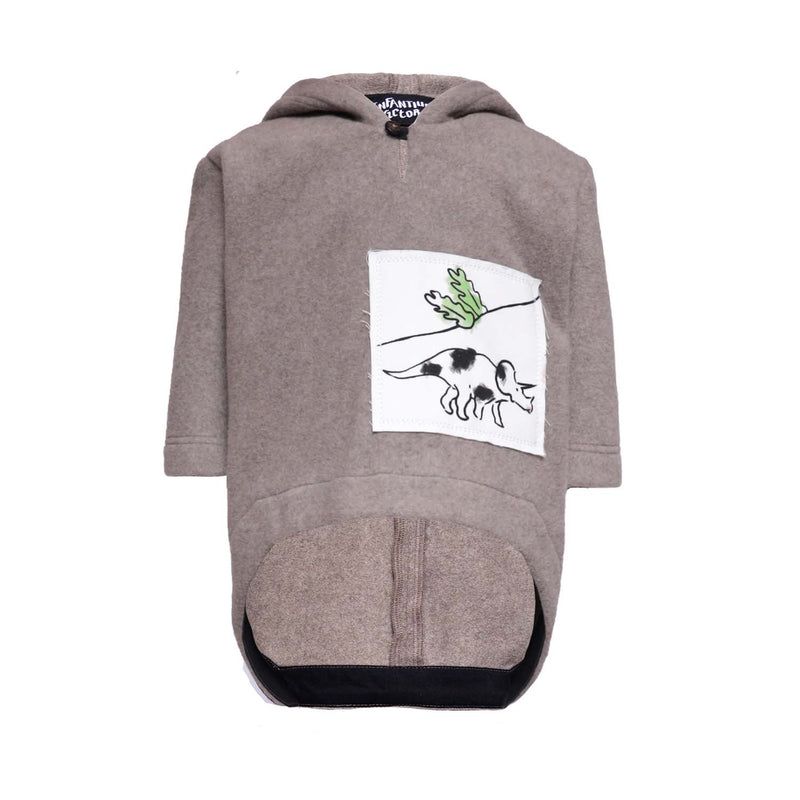 Beige Baumwoll-Fleece-Hoodie für Babys