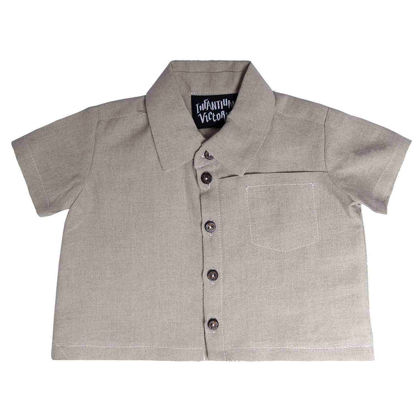 Beige Linen Baby Shirt