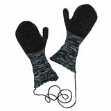 Knitted Black and Blue Gloves
