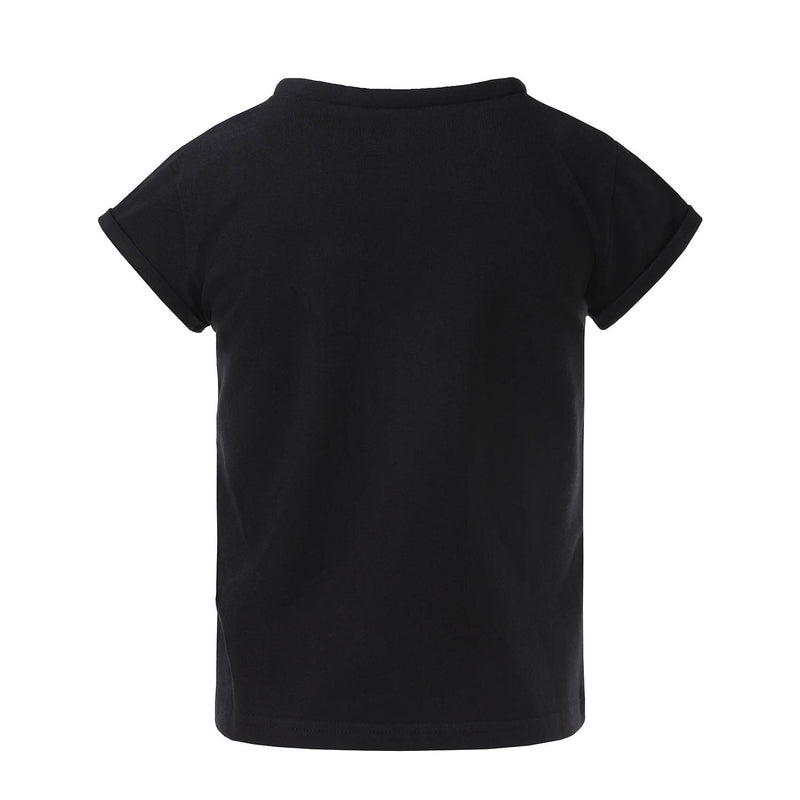 Black T-Shirt with Roll Collar