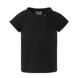 Black T-Shirt with Roll Collar